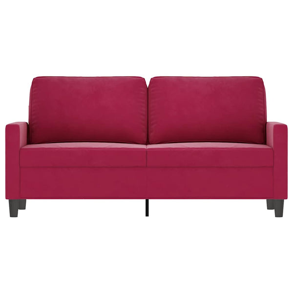 Weinrotes 2-Sitzer Sofa Samt, 140 cm