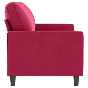 Weinrotes 2-Sitzer Sofa Samt, 140 cm