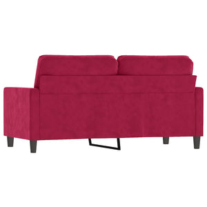 Weinrotes 2-Sitzer Sofa Samt, 140 cm