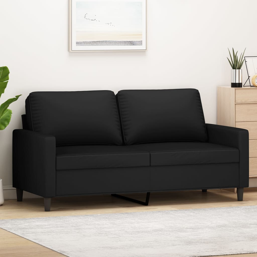 vidaXL Canapé 2 places noir 140 cm velours