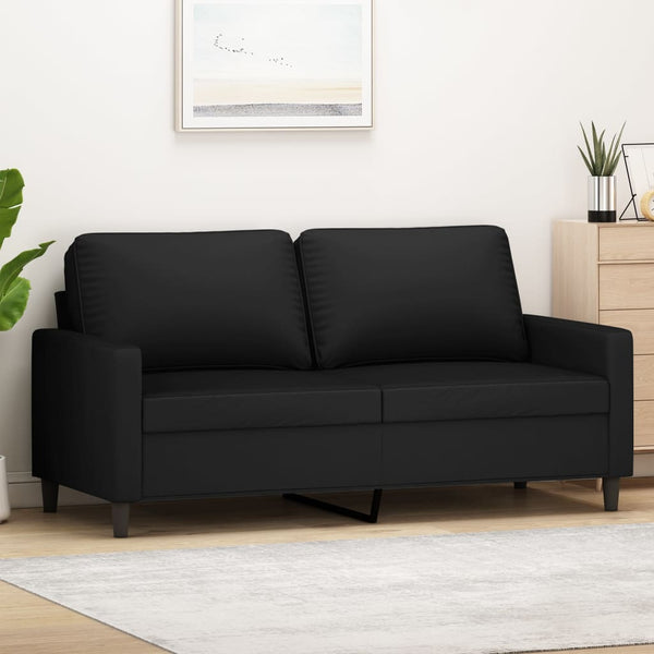 vidaXL Canapé 2 places noir 140 cm velours