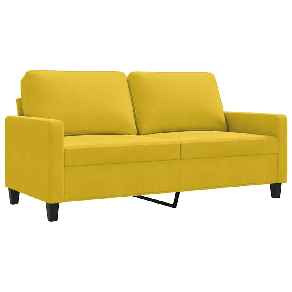 Gelbes 2-Sitzer Sofa Samt, 140 cm