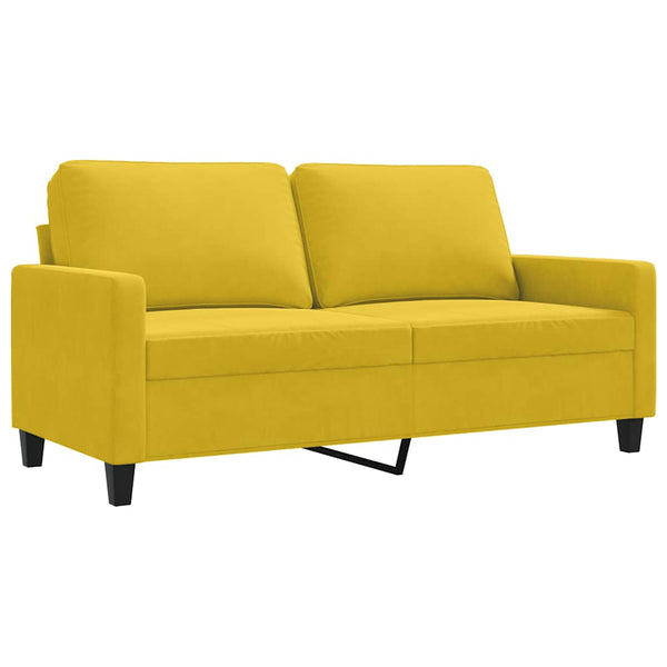 Gelbes 2-Sitzer Sofa Samt, 140 cm
