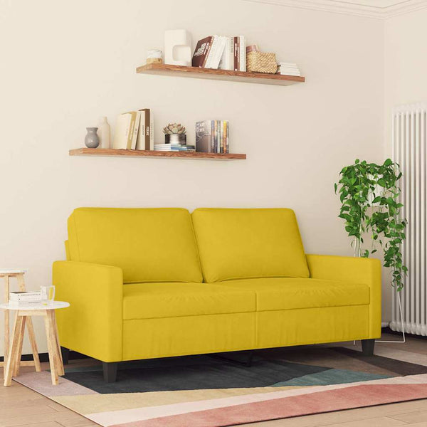 Gelbes 2-Sitzer Sofa Samt, 140 cm