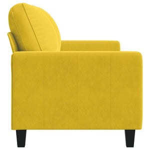 Gelbes 2-Sitzer Sofa Samt, 140 cm