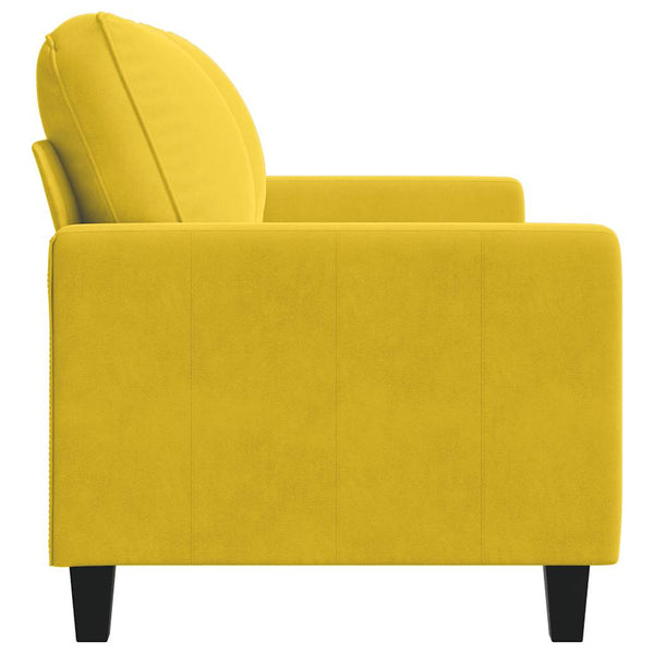Gelbes 2-Sitzer Sofa Samt, 140 cm