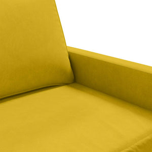 Gelbes 2-Sitzer Sofa Samt, 140 cm