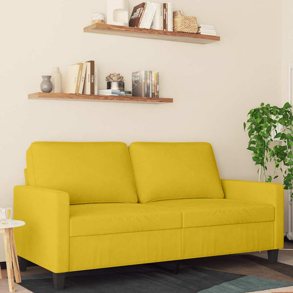 Gelbes 2-Sitzer Sofa Samt, 140 cm