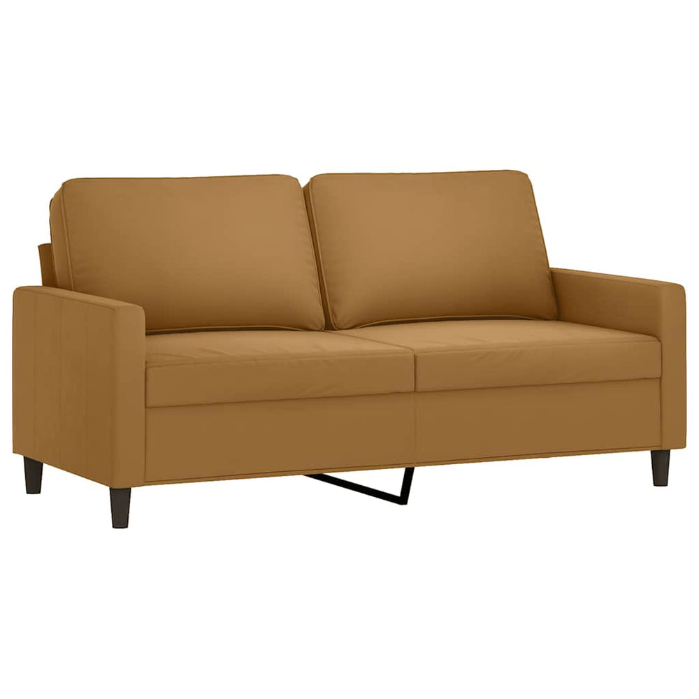 Braunes 2-Sitzer Samt Sofa 140 cm