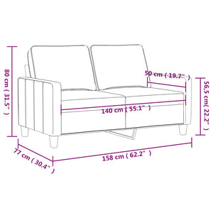 Braunes 2-Sitzer Samt Sofa 140 cm
