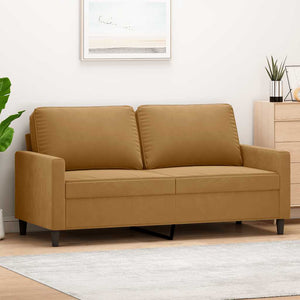 Braunes 2-Sitzer Samt Sofa 140 cm