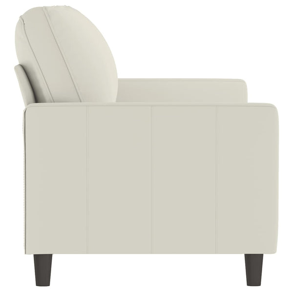 2-Sitzer Sofa Creme Samt, 140 cm