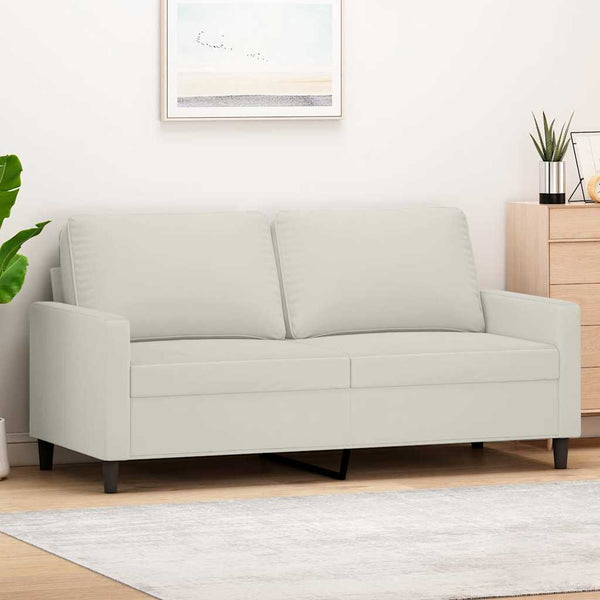 2-Sitzer Sofa Creme Samt, 140 cm