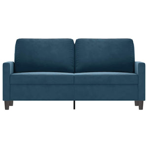 Blaues 2-Sitzer Sofa Samt, 140 cm