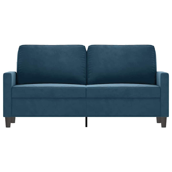 Blaues 2-Sitzer Sofa Samt, 140 cm