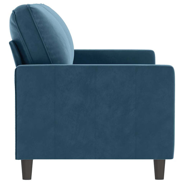 Blaues 2-Sitzer Sofa Samt, 140 cm