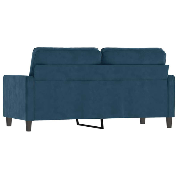 Blaues 2-Sitzer Sofa Samt, 140 cm