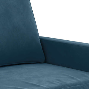 Blaues 2-Sitzer Sofa Samt, 140 cm