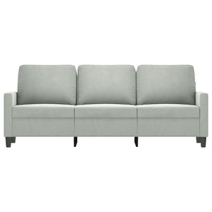 3-Sitzer Sofa Hellgrau Samt 180cm
