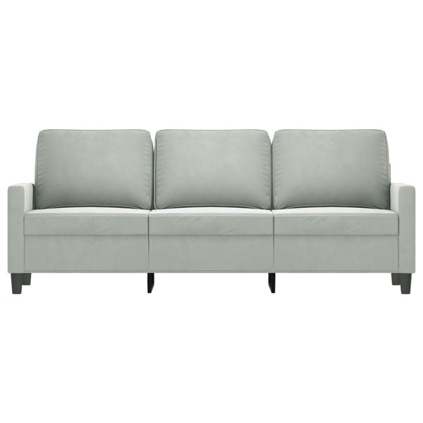 3-Sitzer Sofa Hellgrau Samt 180cm