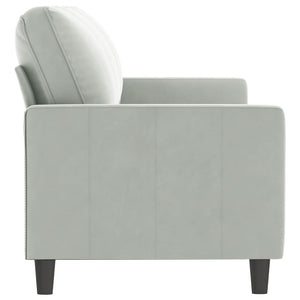 3-Sitzer Sofa Hellgrau Samt 180cm