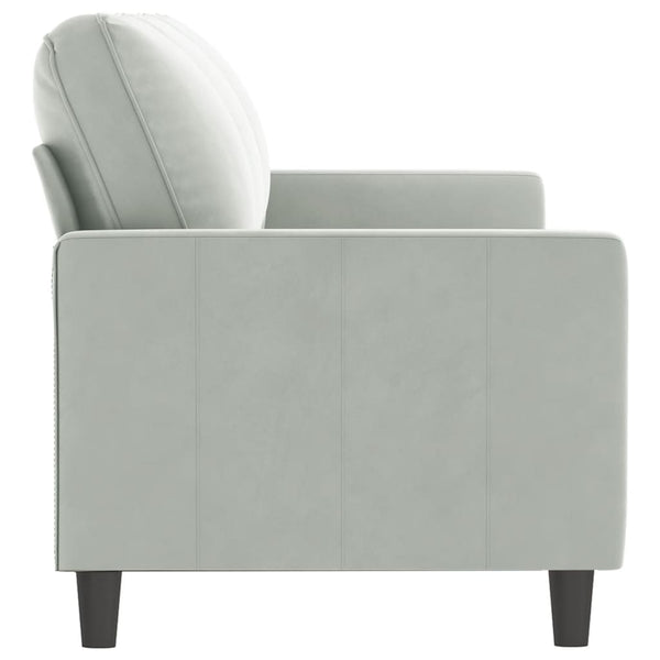 3-Sitzer Sofa Hellgrau Samt 180cm