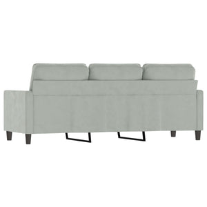 3-Sitzer Sofa Hellgrau Samt 180cm