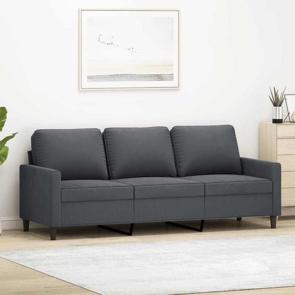 3-Sitzer Sofa Dunkelgrau Samt 180 cm