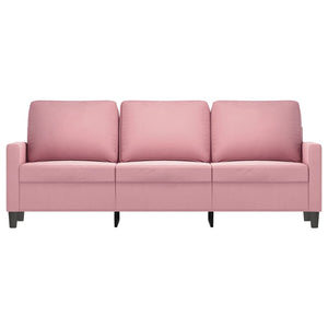 Rosa Samt Sofa 3-Sitzer 180 cm