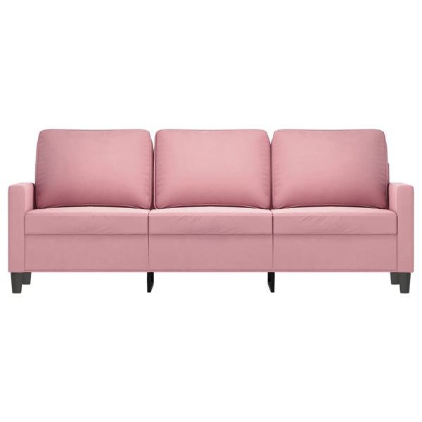 Rosa Samt Sofa 3-Sitzer 180 cm
