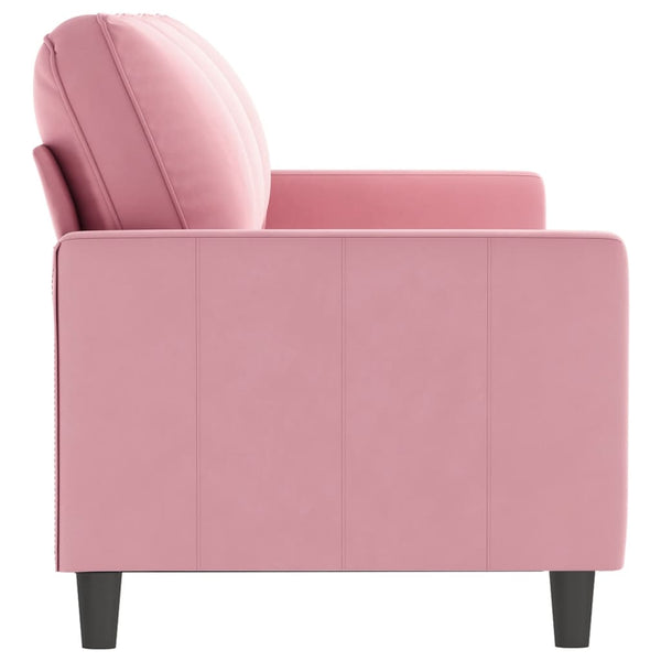 Rosa Samt Sofa 3-Sitzer 180 cm