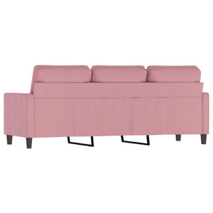 Rosa Samt Sofa 3-Sitzer 180 cm