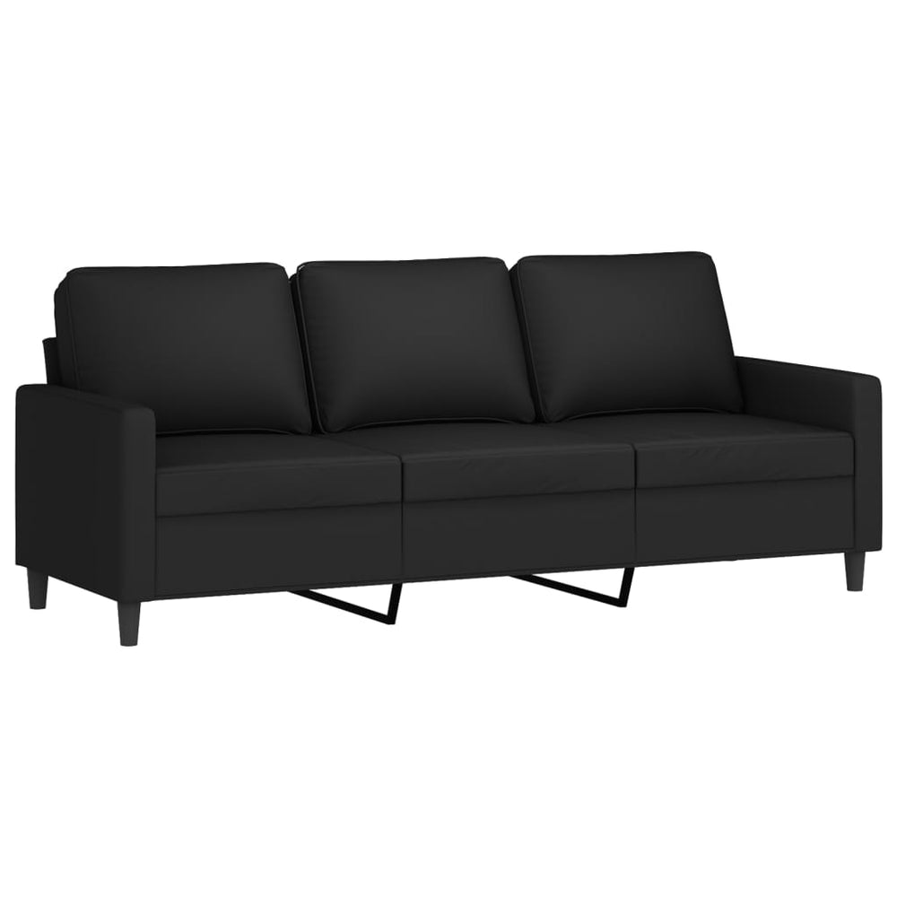 Schwarzes Samt Sofa 3-Sitzer, 180 cm