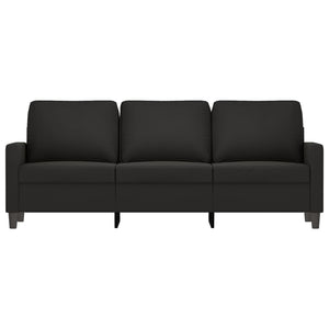 Schwarzes Samt Sofa 3-Sitzer, 180 cm