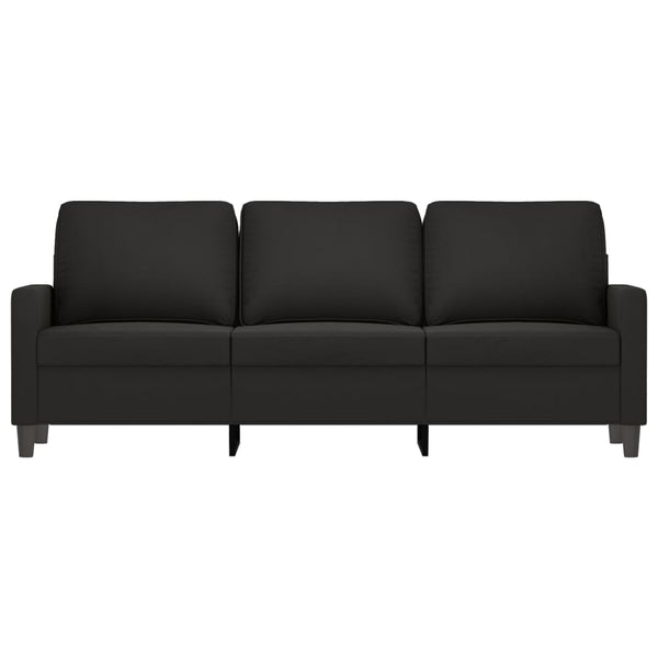 Schwarzes Samt Sofa 3-Sitzer, 180 cm