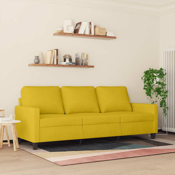 3-Sitzer Sofa Gelb Samt 180cm