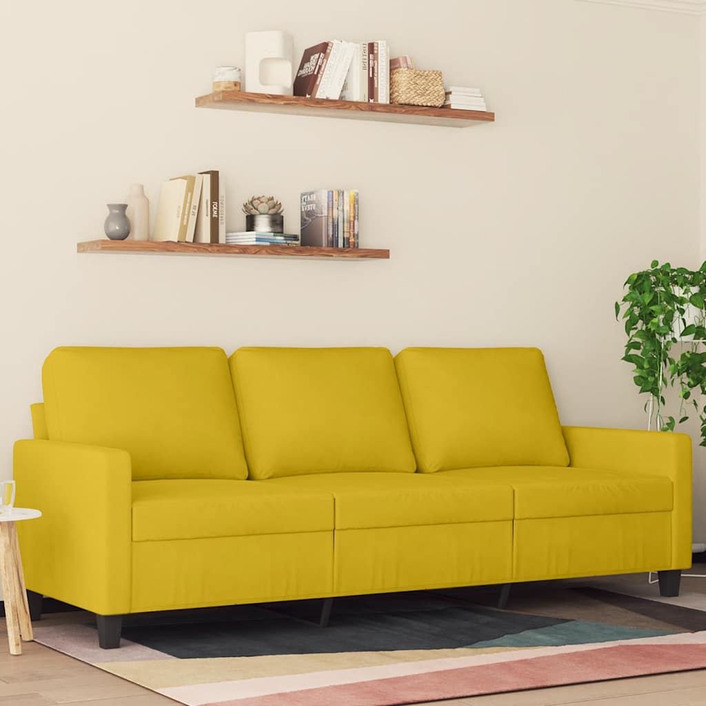 3-Sitzer Sofa Gelb Samt 180cm