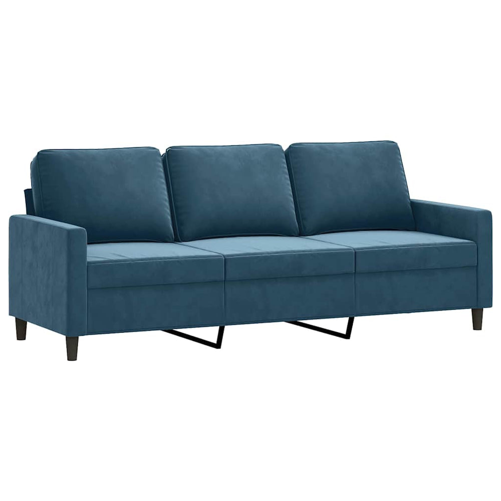 3-Sitzer Sofa Blau Samt 180 cm