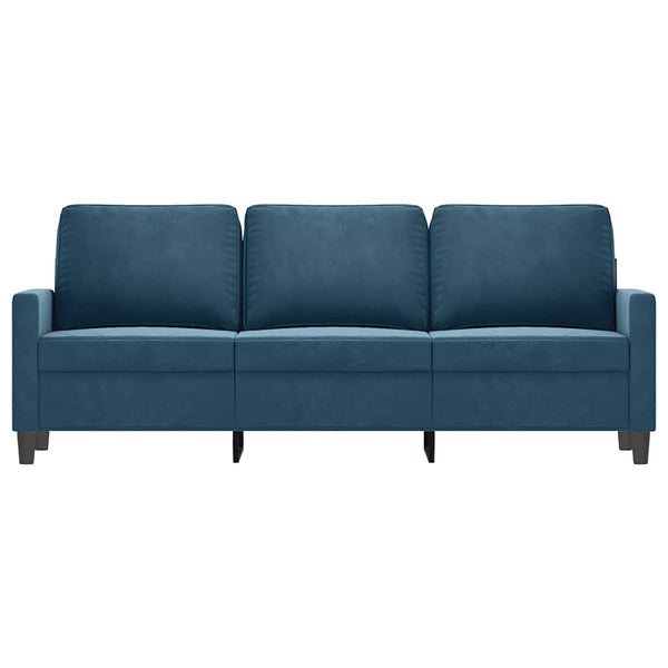 3-Sitzer Sofa Blau Samt 180 cm