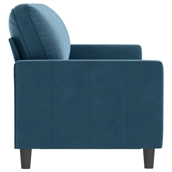 3-Sitzer Sofa Blau Samt 180 cm