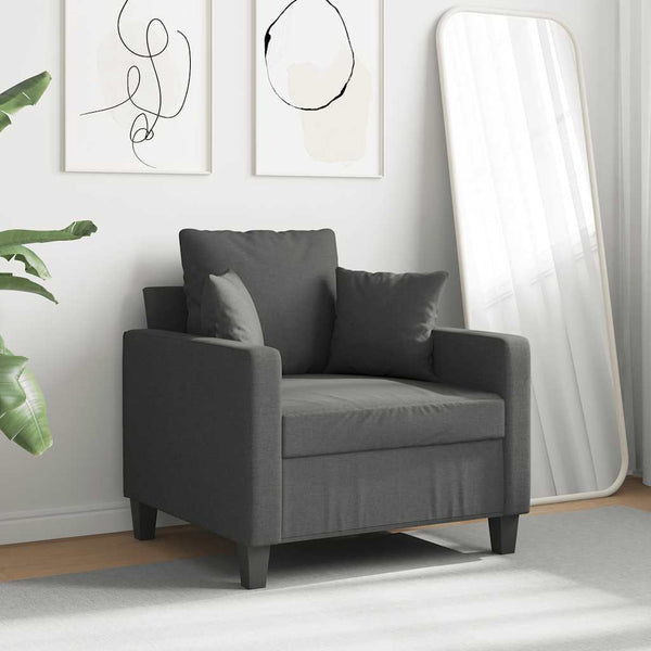 vidaXL Fauteuil gris foncé 60 cm Tissu