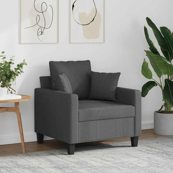 vidaXL Fauteuil gris foncé 60 cm Tissu
