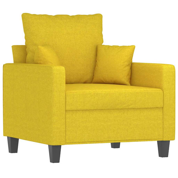 Hellgelber Stoff Sessel, 60 cm