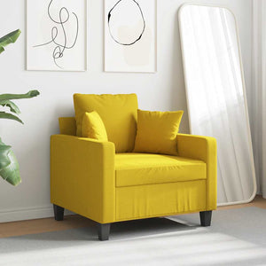 Hellgelber Stoff Sessel, 60 cm