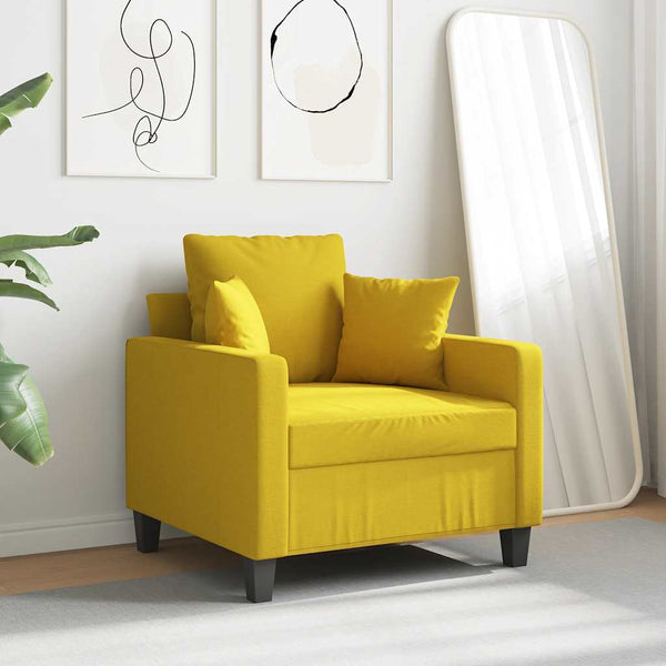 Hellgelber Stoff Sessel, 60 cm