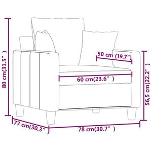 Hellgelber Stoff Sessel, 60 cm