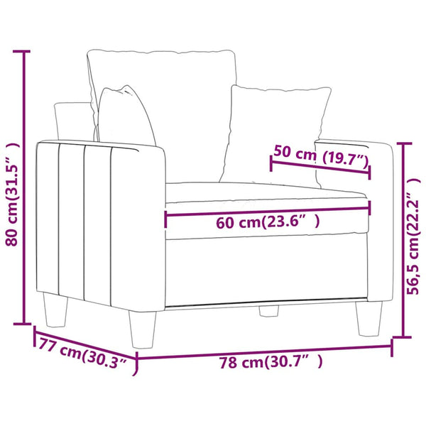 Hellgelber Stoff Sessel, 60 cm