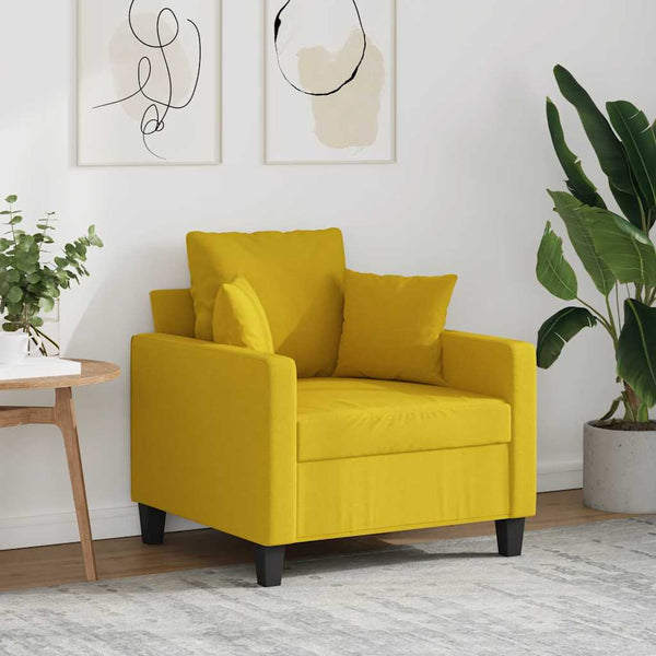 Hellgelber Stoff Sessel, 60 cm
