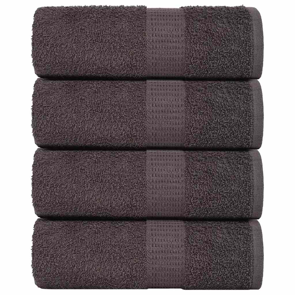 vidaXL Serviettes invités FROGN 4 pièces Anthracite 30x50 cm 360 g/m²
