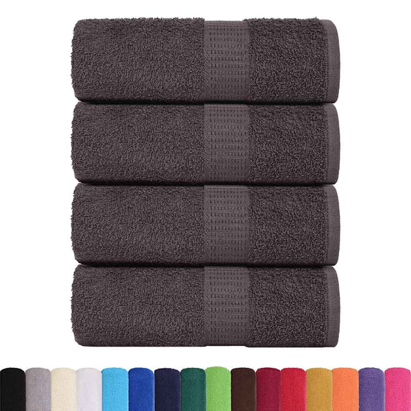 vidaXL Serviettes invités FROGN 4 pièces Anthracite 30x50 cm 360 g/m²